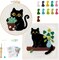 2PCS Black Cat Punch Needle Kit for Adults & Beginners – Complete DIY Embroidery Set with Hoop, Yarn & Instructions, Starter Craft Kit for Home Decor and Gifts (20×20cm)